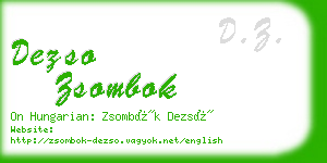 dezso zsombok business card